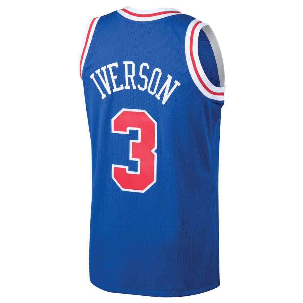 Allen Iverson Philadelphia 76ers Throwback 1996-97 Hardwood Classics Swingman Jersey - Royal-Pro Kit Vault | Brand New 26/27 Sports Jerseys